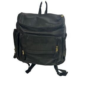 Frye Black Leather Laptop Backpack